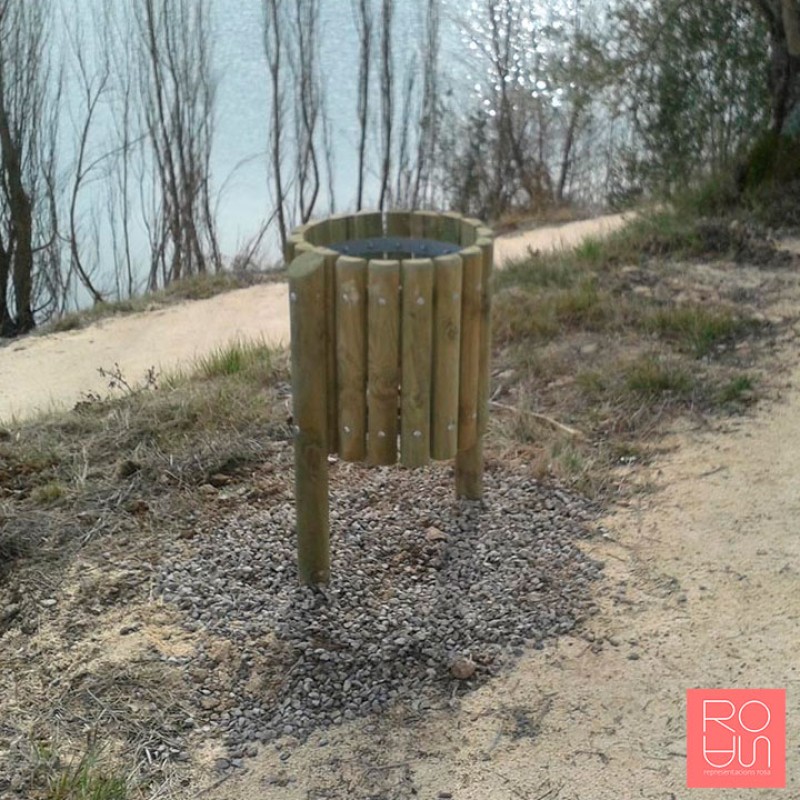 Paperera de Fusta Golf Rústica 60L | Pi Autoclau IV